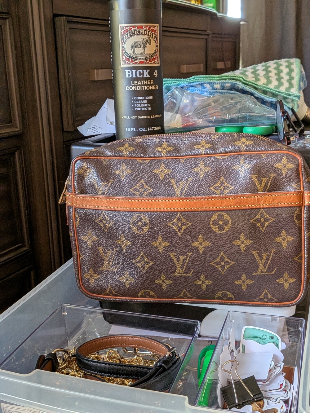 Louis Vuitton Monogram Canvas Brown and Tan Toiletry Pouch